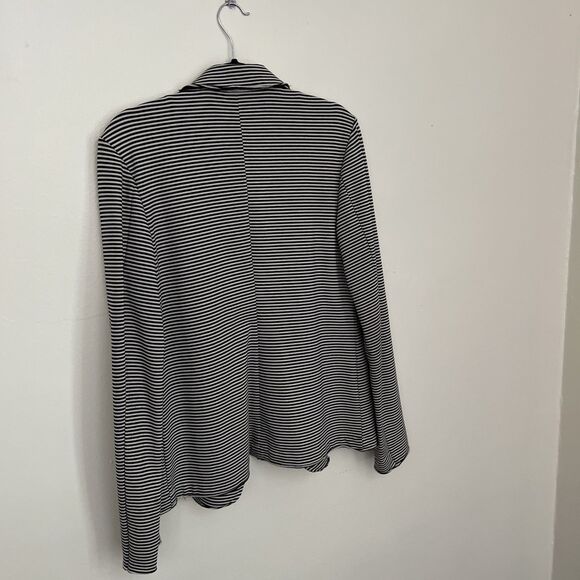 SUNDAYS Anthropologie Striped Open Jersey Blazer Cardigan, Black/White- Size 2 - Picture 10 of 11